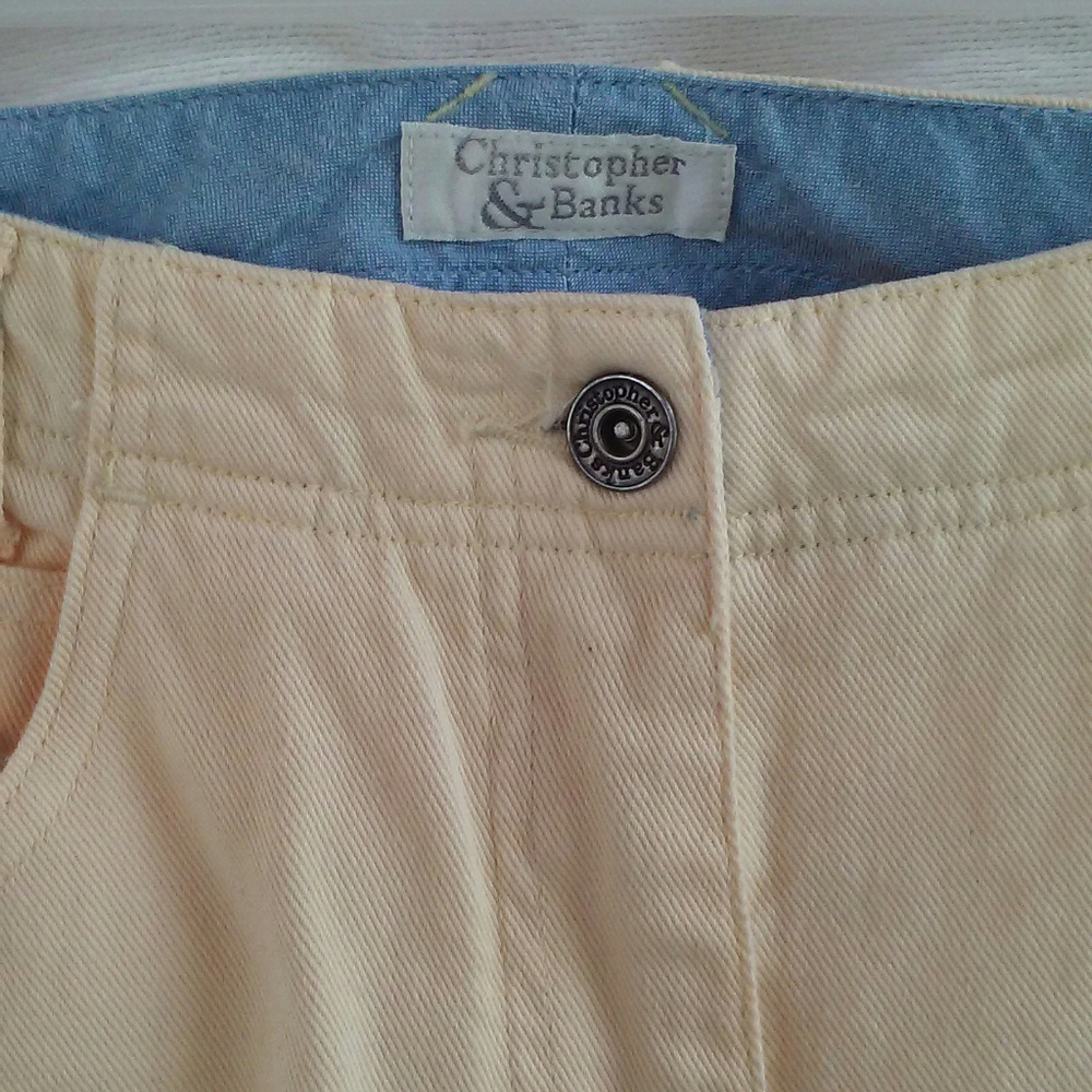 Christopher & Banks jeans Sz 8P Yellow Denim pants - Picture 7 of 8